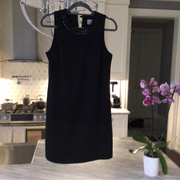 Jesse Ryan mod A line little black dress with mod stones at throat size small🖤 - Picture 7 of 17